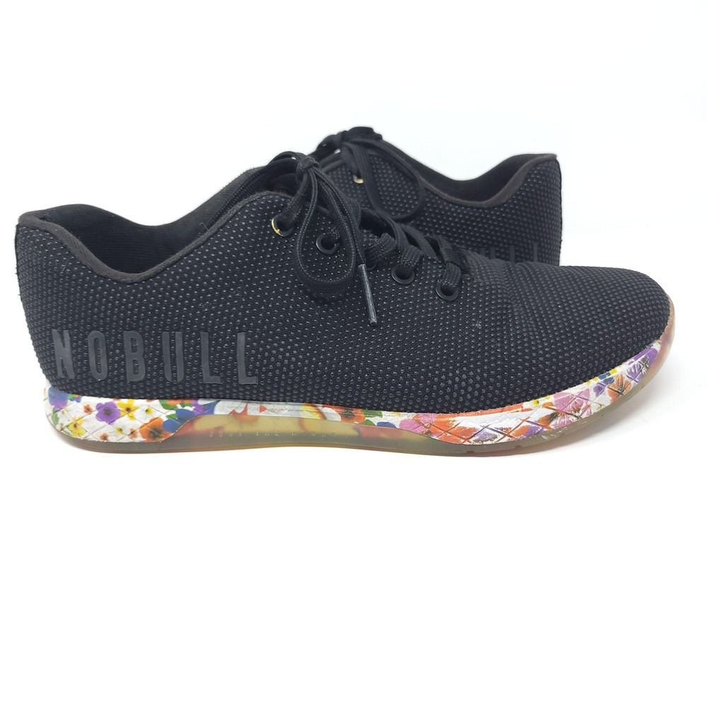 NOBULL Trainer‎ Shoes Women's Size 10 Black Floral Sole CrossFit Gym Athletic